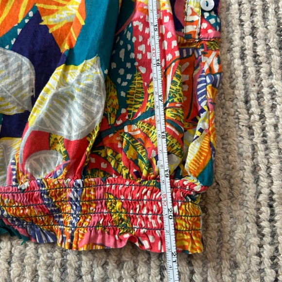 Cynthia Rowley Colorful Tropical Leaf Tank Top Vacation Beach Resort Cotton - Picture 6 of 8